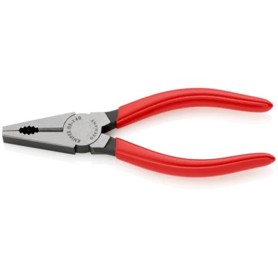 Knipex Combination Plier Plastic Coated Handle, Special Quality Tool Steel, Head Polished, 140mm Overall 03 01 140