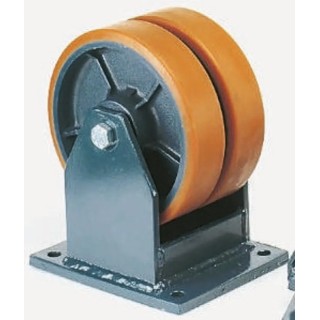 LAG Fixed Castor 200 mm Wheel Diameter, 2000 kg Load Capacity, Polyurethane Wheel, Cast Iron Hub 7484