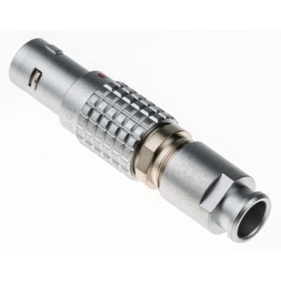 LEMO Industrial Circular Connector 6 Contacts Cable Mount Plug Male 9.5 mm, 1200V, Push Pull, IP50, 0B FGG.0B.306.CLAD52Z