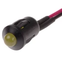 RS PRO Yellow Panel Mount Indicator 12V DC 20mA Lead Wire Termination Prominent Bezel Black 206-839