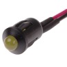 RS PRO Yellow Panel Mount Indicator 12V DC 20mA Lead Wire Termination Prominent Bezel Black 206-839