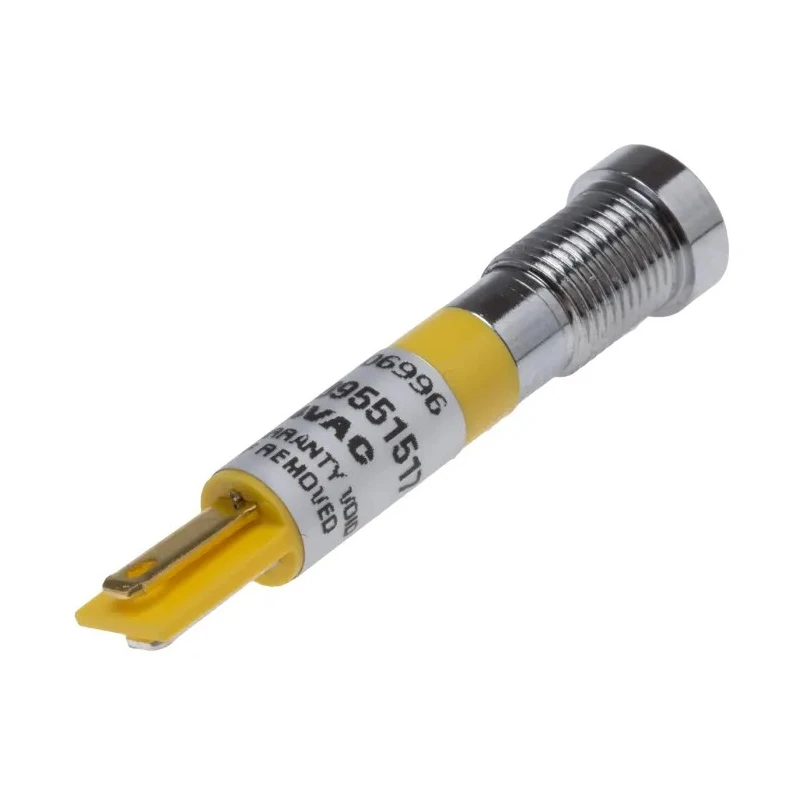 RS PRO Yellow Panel Mount Indicator 24V AC 20mA Solder Tab Termination Recessed Bezel 206-996