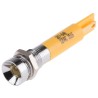 RS PRO Yellow Panel Mount Indicator 12V AC 20mA Solder Tab Termination Recessed Bezel 207-040