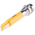 RS PRO Yellow Panel Mount Indicator 12V AC 20mA Solder Tab Termination Recessed Bezel 207-040