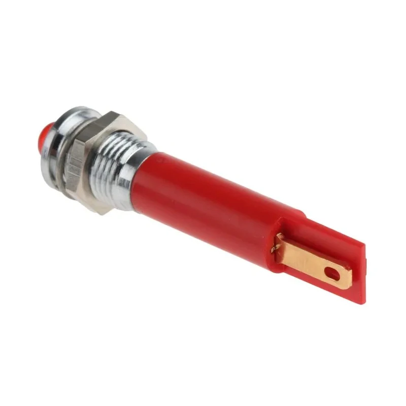 RS PRO Red Panel Mount Indicator 24V DC 20mA Solder Tab Prominent Bezel 33.9mm Length 207-185