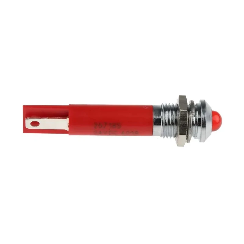 RS PRO Red Panel Mount Indicator 24V DC 20mA Solder Tab Prominent Bezel 33.9mm Length 207-185