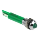 RS PRO Green Panel Mount Indicator 24V DC 20mA Solder Tab Termination Prominent Bezel 207-191