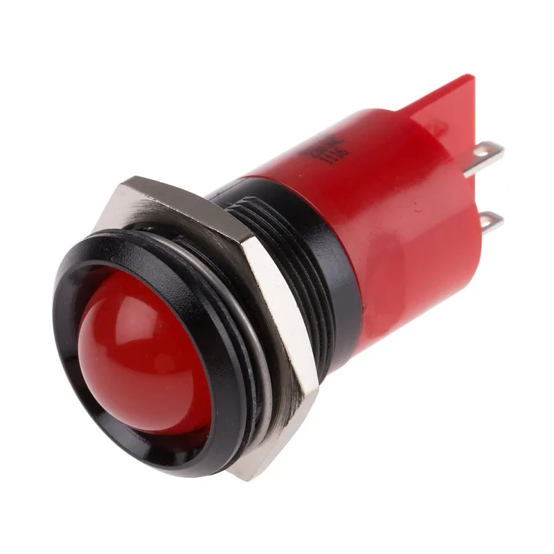 RS PRO Red Panel Mount Indicator 230V AC 3mA IP67 Prominent Bezel IP67