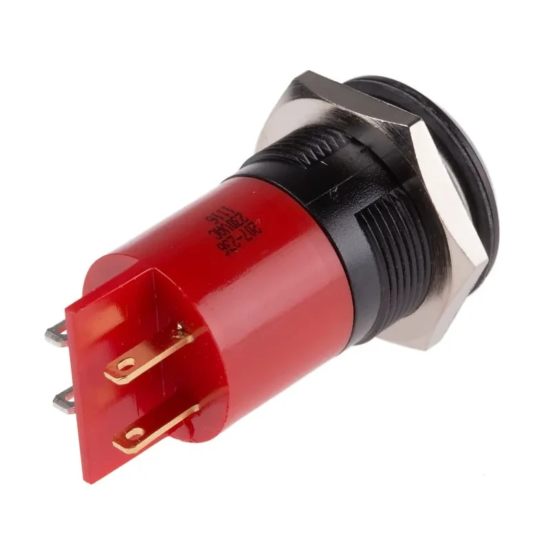 RS PRO Red Panel Mount Indicator 230V AC 3mA IP67 Prominent Bezel IP67