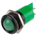 RS PRO Green Panel Mount Indicator 230V AC 3mA IP67 Prominent Bezel Black 64mm Length 207-242