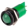 RS PRO Green Panel Mount Indicator 230V AC 3mA IP67 Prominent Bezel Black 64mm Length 207-242