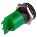RS PRO Green Panel Mount Indicator 230V AC 3mA IP67 Prominent Bezel Black 64mm Length 207-242