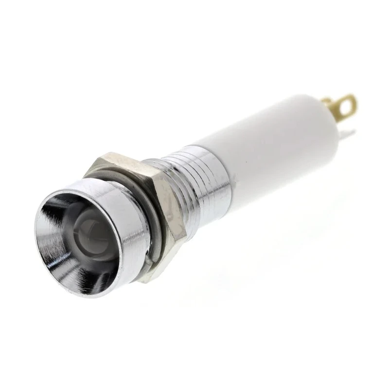 RS PRO Green, Yellow, Red Tri-Colour Panel Mount LED Indicator, 12V DC, 20mA, Solder Tab, Recessed Silver Bezel 207-400