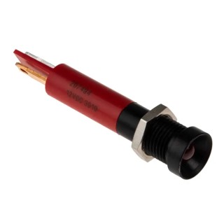 RS PRO Red Panel Mount Indicator 12V DC 20mA Solder Tab Termination Recessed 207-494