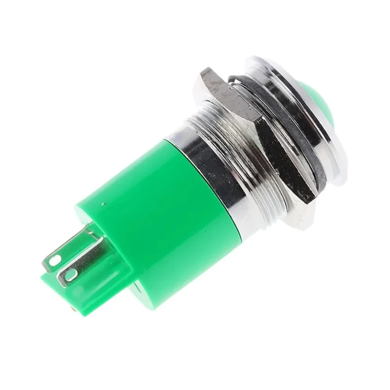 RS PRO Green Panel Mount Indicator 24V dc, 36 V dc, 10mA, Silver Bezel Prominent Style 207-450