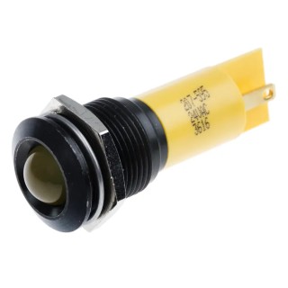 RS PRO Yellow Panel Mount Indicator, 24 V AC/DC, 20mA, Solder Tab Termination, Prominent Bezel 207-595