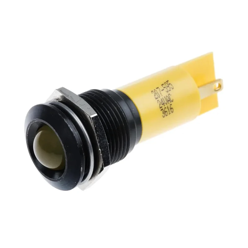 RS PRO Yellow Panel Mount Indicator, 24 V AC/DC, 20mA, Solder Tab Termination, Prominent Bezel 207-595