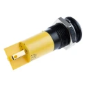 RS PRO Yellow Panel Mount Indicator 24V DC 20mA Solder Tab Termination Prominent Bezel 207-781
