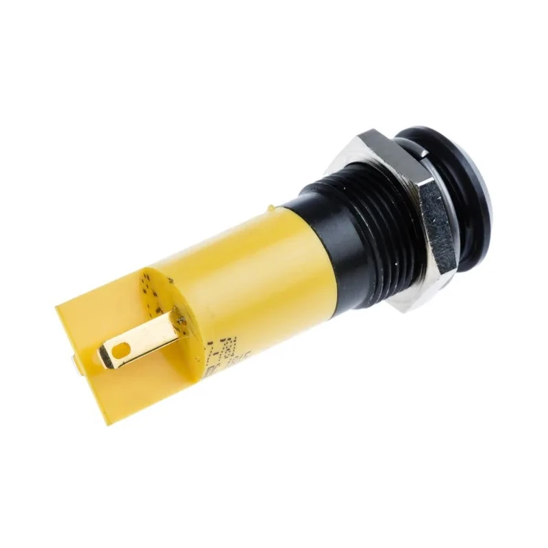 RS PRO Yellow Panel Mount Indicator 24V DC 20mA Solder Tab Termination Prominent Bezel 207-781