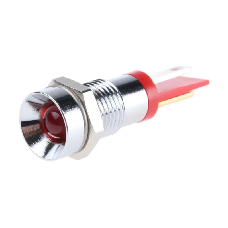 RS PRO Red Panel Mount Indicator 2V DC 20mA Solder Tab Termination Recessed Bezel 207-826
