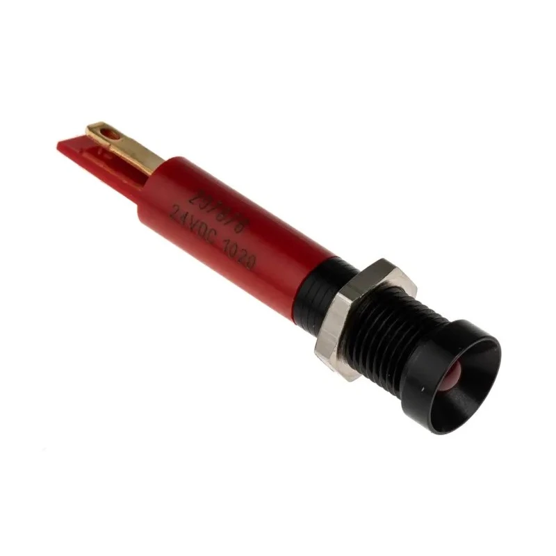 RS PRO Red Panel Mount Indicator 24V dc 20mA Solder Tab Termination Recessed 207-876