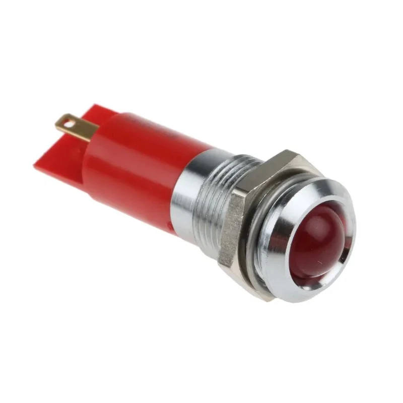 RS PRO Red Panel Mount Indicator 24V dc 20mA Solder Tab Termination Prominent Bezel 207-911