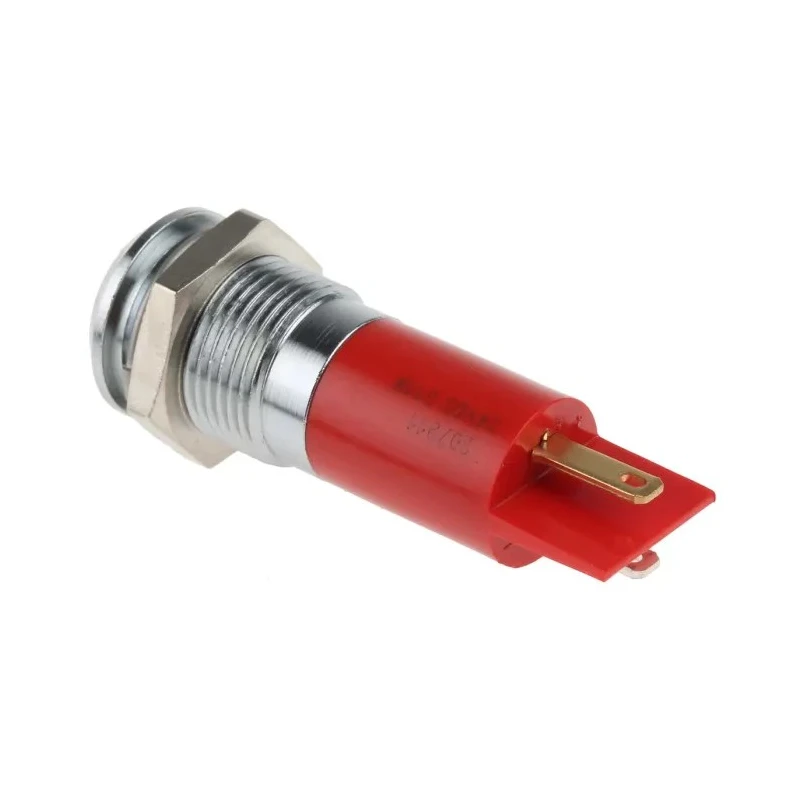 RS PRO Red Panel Mount Indicator 24V dc 20mA Solder Tab Termination Prominent Bezel 207-911
