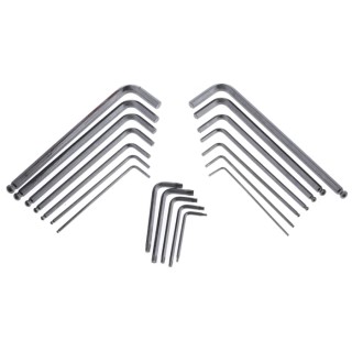 RS PRO 19 Piece L Imperial, Metric Hex Key Set Hex Size 2 to 8 mm, T6 to T25 Chrome Nickel Alloy Steel 248-3075