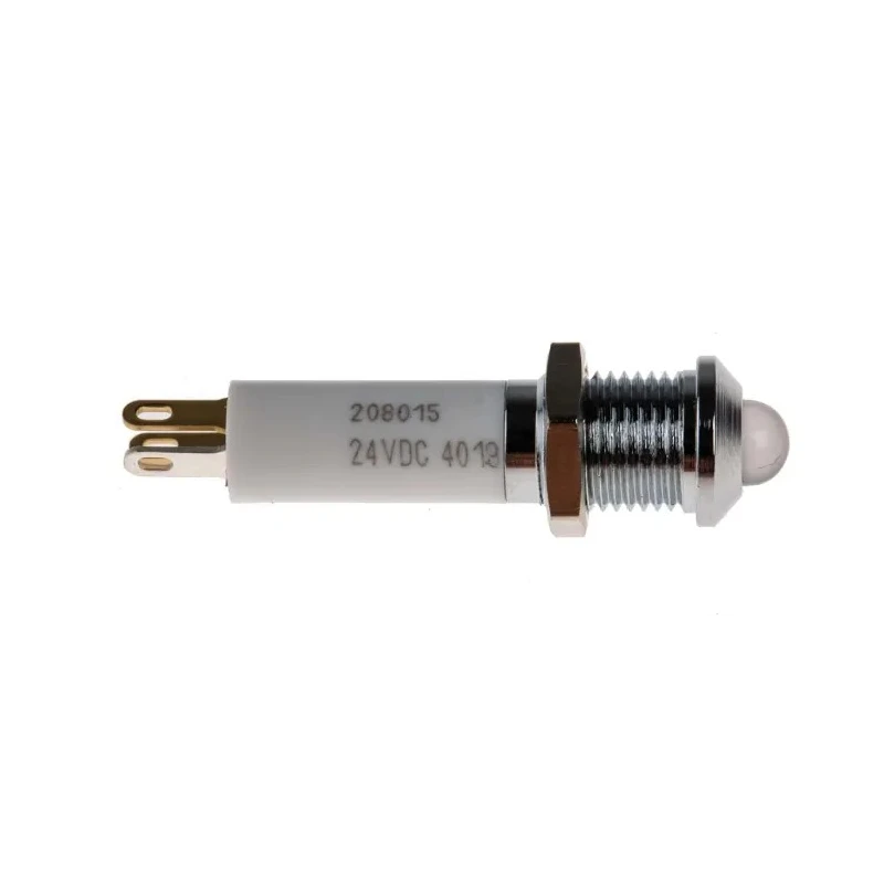 RS PRO Red, Yellow, Green Panel Mount Indicator 24V DC 20mA Solder Tab Termination Prominent Silver Bezel 208-015