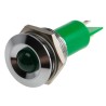 RS PRO Green Panel Mount Indicator, 230 V AC, 130 V DC, 3mA Current, Prominent Silver Bezel 208-144