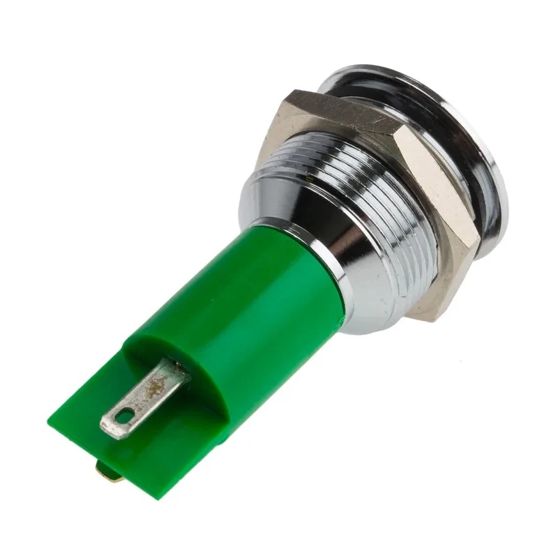 RS PRO Green Panel Mount Indicator, 230 V AC, 130 V DC, 3mA Current, Prominent Silver Bezel 208-144