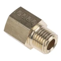 Legris 164 Series Pneumatic Fitting Male/Female Straight Threaded Adapter Brass Nickel Finish 250 Bar 150°C 0164 14 13