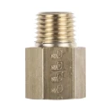 Legris 164 Series Pneumatic Fitting Male/Female Straight Threaded Adapter Brass Nickel Finish 250 Bar 150°C 0164 14 13