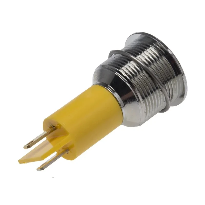 RS PRO Yellow Panel Mount Indicator, 24 V AC/DC, 20mA, Solder Tab Termination, IP67, Prominent Bezel, Model 208-150