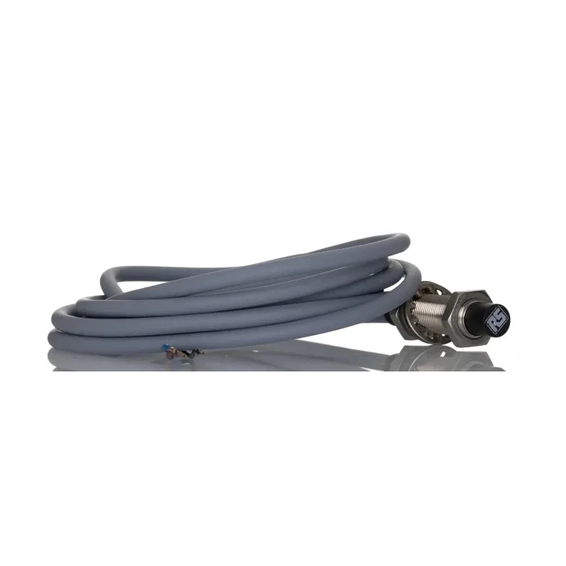 RS PRO Threaded Barrel Inductive Proximity Sensor M12 x 1 PNP Output 30 V DC 200 mA Detection 8 mm IP68 54 mm Length 208-156
