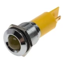 RS PRO Yellow Panel Mount Indicator, 230 V ac, 115 V dc, 3 mA, Solder Tab Termination, Prominent Chrome Bezel 208-223