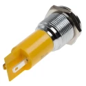 RS PRO Yellow Panel Mount Indicator, 230 V ac, 115 V dc, 3 mA, Solder Tab Termination, Prominent Chrome Bezel 208-223