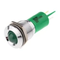 RS PRO Green Panel Mount Indicator 230 V AC, 115 V AC, 3 mA, Solder Tab Termination, Prominent Bezel 208-239