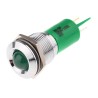 RS PRO Green Panel Mount Indicator 230 V AC, 115 V AC, 3 mA, Solder Tab Termination, Prominent Bezel 208-239