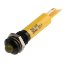 RS PRO Yellow Panel Mount Indicator 24V AC 20mA Solder Tab Termination Prominent Bezel 208-368