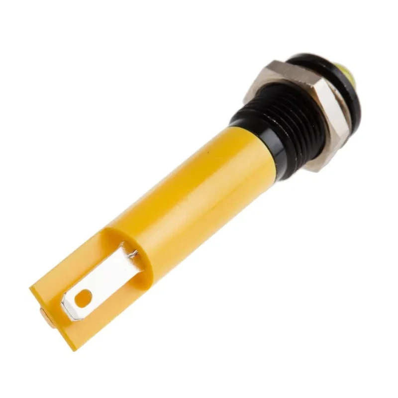 RS PRO Yellow Panel Mount Indicator 24V AC 20mA Solder Tab Termination Prominent Bezel 208-368