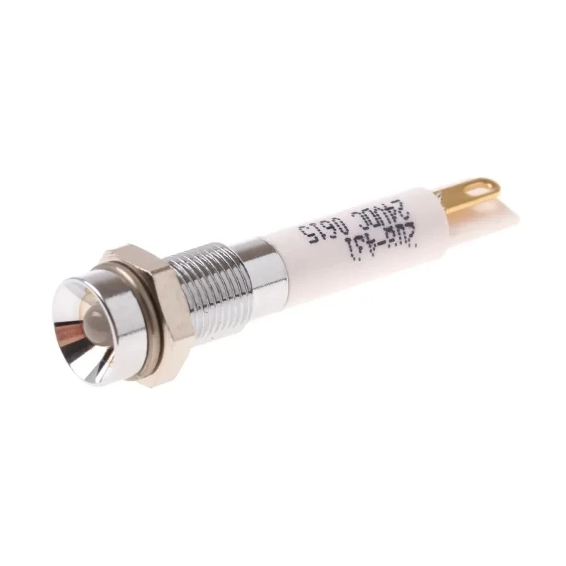 RS PRO Panel Mount Indicator Green, Red LED 24V DC 20mA Solder Tab Termination Recessed Bezel 208-431
