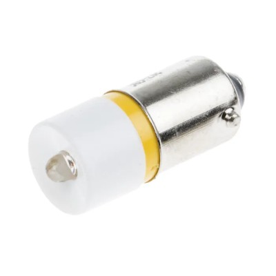 RS PRO Yellow Indicator Lamp Single Chip LED, 130V AC, BA9 Base, 10mm Diameter 207-696