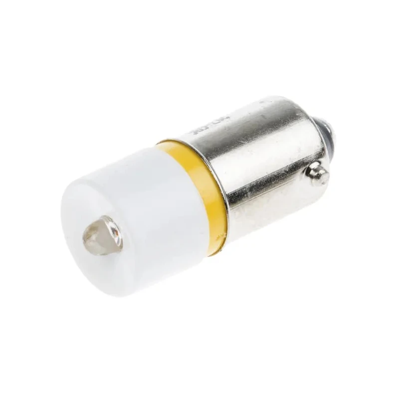 RS PRO Yellow Indicator Lamp Single Chip LED, 130V AC, BA9 Base, 10mm Diameter 207-696