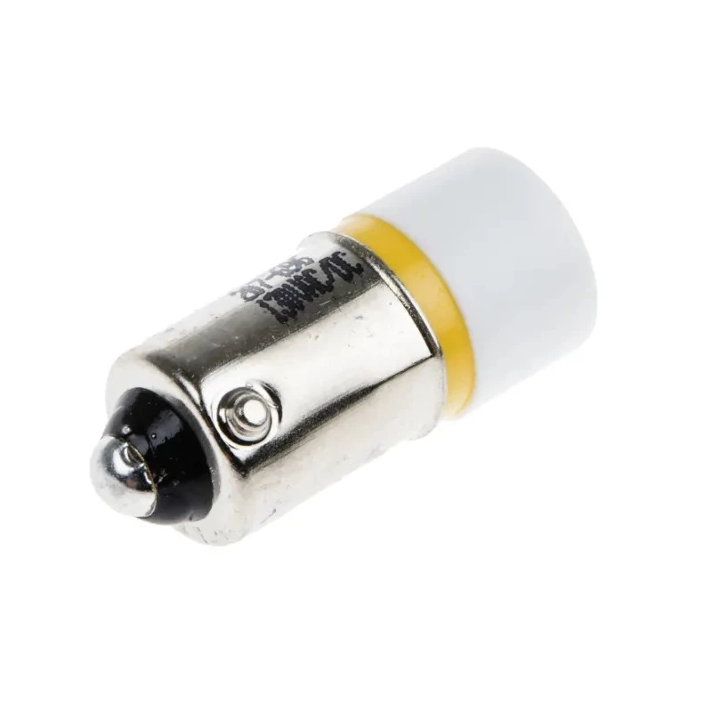 RS PRO Yellow Indicator Lamp Single Chip LED, 130V AC, BA9 Base, 10mm Diameter 207-696