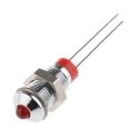 RS PRO Red Panel Mount Indicator, 2V dc, 20mA, Lead Termination, Prominent Silver Bezel 208-712