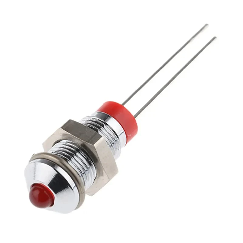 RS PRO Red Panel Mount Indicator, 2V dc, 20mA, Lead Termination, Prominent Silver Bezel 208-712