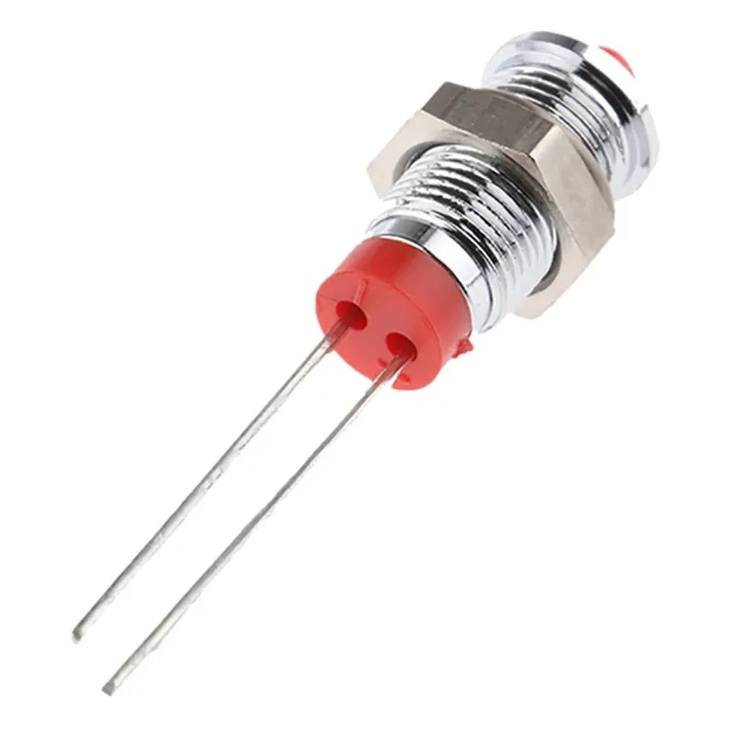 RS PRO Red Panel Mount Indicator, 2V dc, 20mA, Lead Termination, Prominent Silver Bezel 208-712