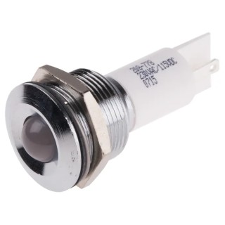 RS PRO White Panel Mount Indicator 230 V AC 130 V DC 3mA Prominent Silver Bezel 208-778