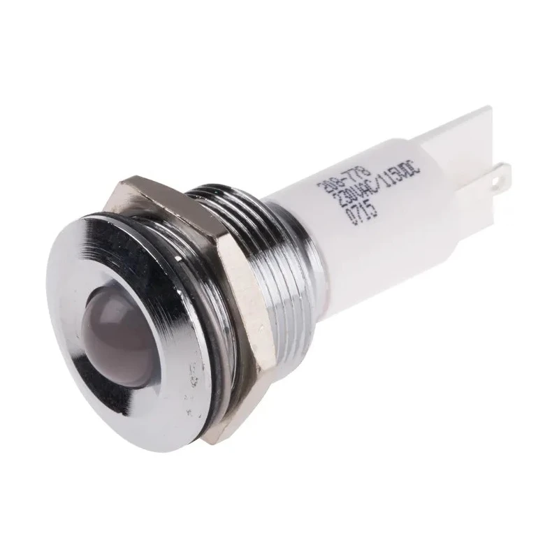RS PRO White Panel Mount Indicator 230 V AC 130 V DC 3mA Prominent Silver Bezel 208-778
